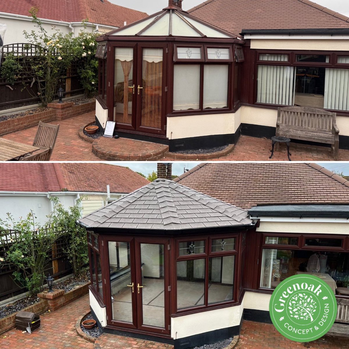 Take a look at our latest conservatory roof replacement in Leigh-on-Sea by or fully trained team at Greenoak Concept &amp; Design

greenoakcompany.co.uk
01702 238938 
96 Bridgwater Drive, Westcliff-on-sea. SS0 0DH