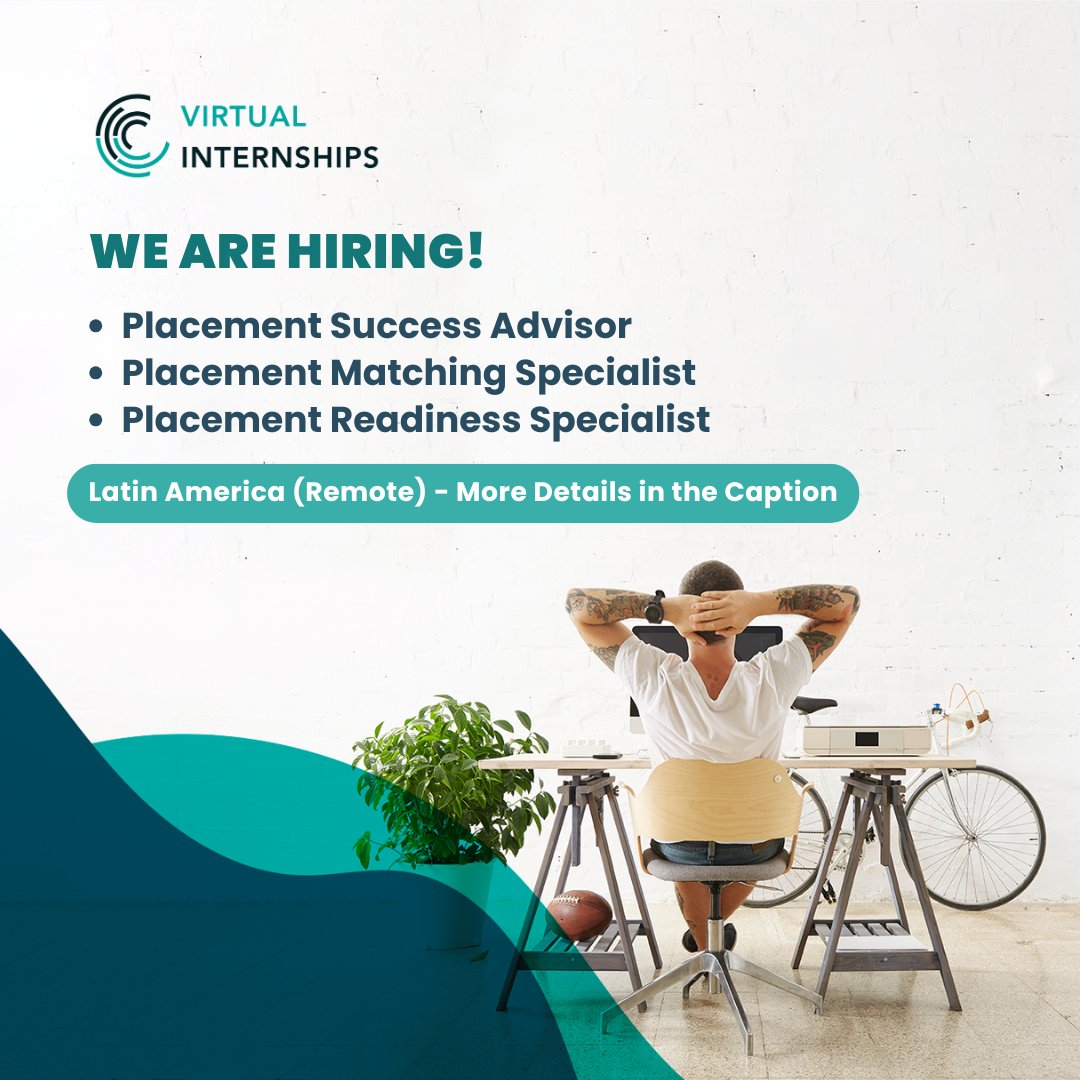 We’re hiring across LATAM! 

Join Virtual Internships’ Placement Team and help learners gain real-world remote experience.

Open roles:
📌 Success Advisor
📌 Matching Specialist
📌 Readiness Specialist

Apply now 👉 eu1.hubs.ly/H0plYK10