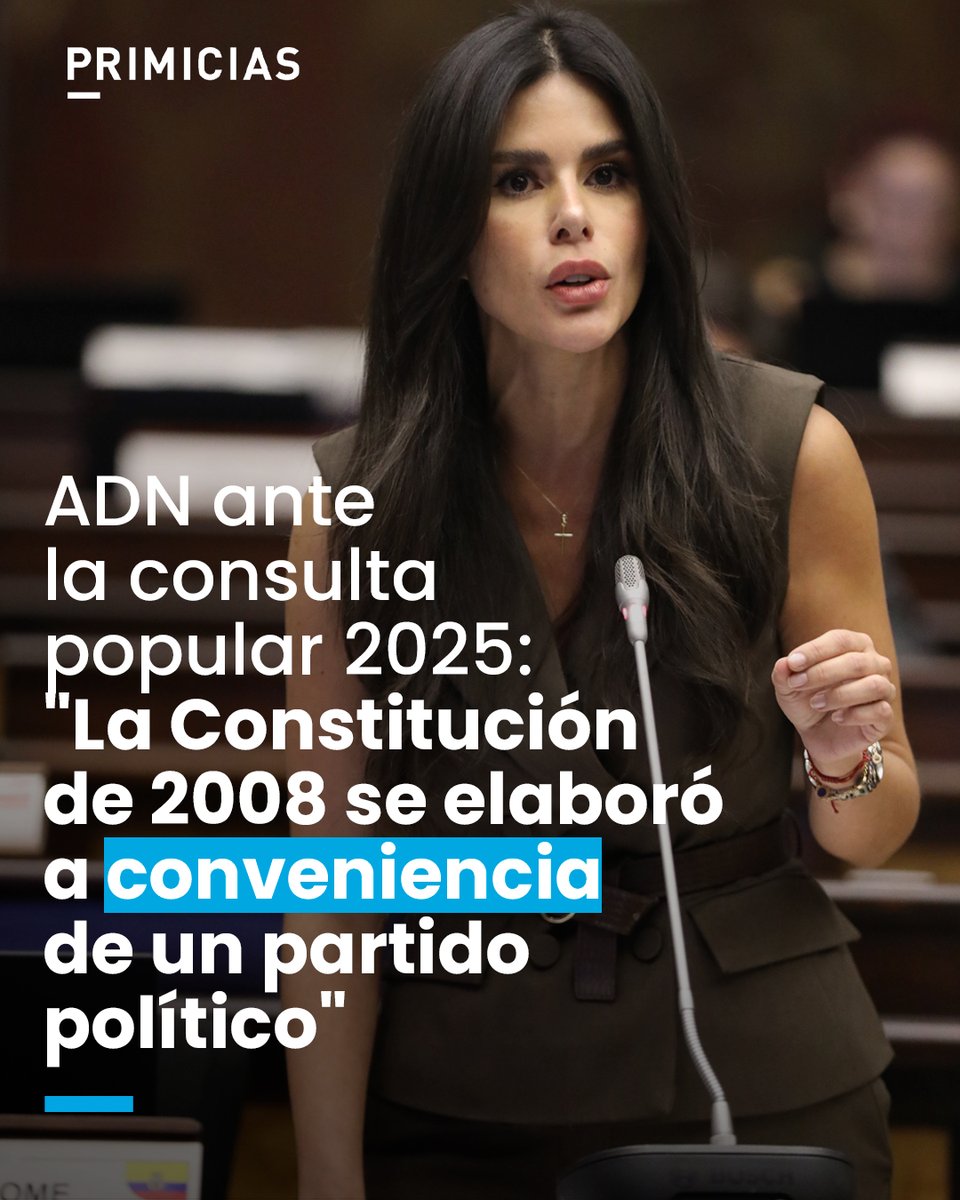 El movimiento Acción Democrática Nacional (ADN), de Daniel Noboa, está calificado para la campaña. Según la asambleísta Diana Jácome, es el momento de borrar la Constitución de 2008. prim.ec/zaeI50Xme9G