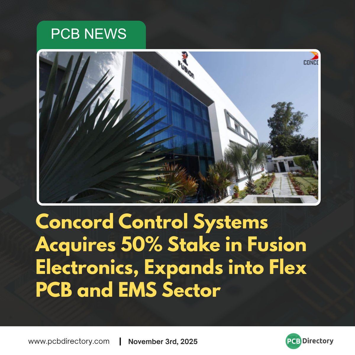 PCB_Directory's tweet image. Concord Control Systems Limited (CNCRD) has announced the acquisition of a 50% equity stake in Fusion Electronics Private Limited.

Click here to read more: ow.ly/GQEE50XmjBQ

#printedcircuit #industry #news #acquisition #ems #flexpcb #growth #expansion