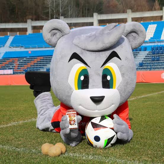 noisette_SHFC's tweet photo. 人生初のマフラー交換🇯🇵🤝🇰🇷
声かけてくれた彼ありがとう。
試合が終わればサポーター同士はサッカー仲間。それは忘れずにいたいね。
ところで、江原FCのマスコットもどうやらクマらしい!!
えらく見覚えのあるクマだ笑
감사합니다!!
#GangwonFC #강원FC #sanfrecce https://t.co/9briHYZECT
