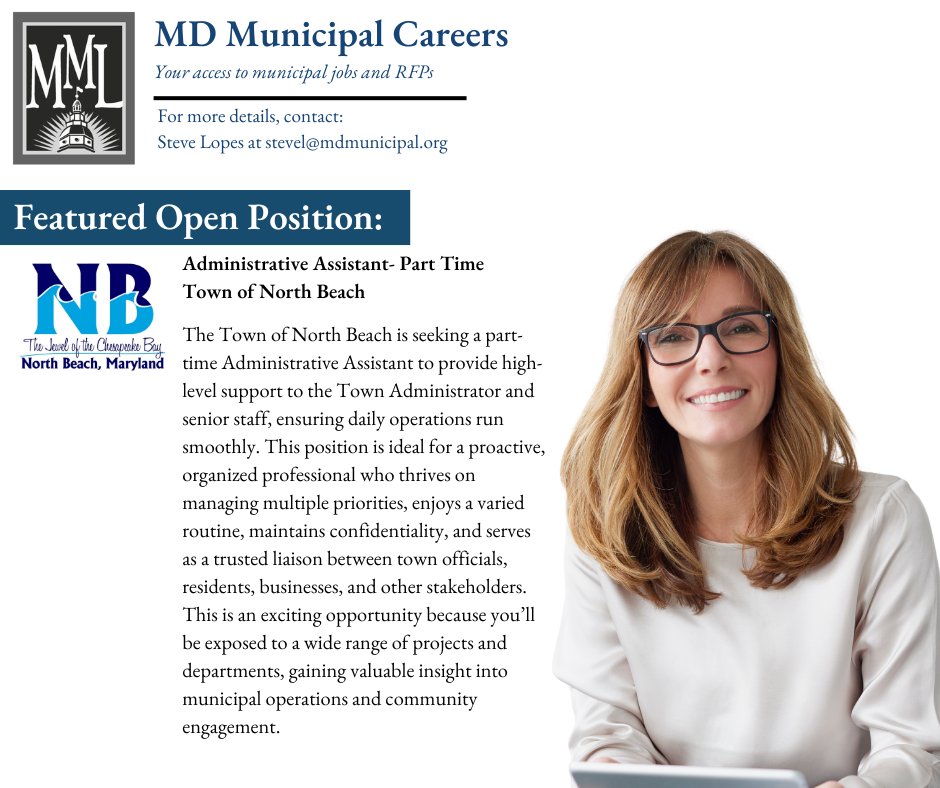 Searching for a position in municipal government? Be sure to check out our MD Municipal Careers portal.
mml.mcjobboard.net/jobs