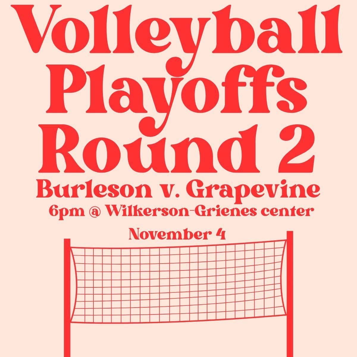 🏐GAMEDAY🏐
⭐️ Round ✌🏼 ⭐️ 
✨Area 
🗓️ TONIGHT 
🆚Grapevine
📍Wilkerson-Greines Activity Center
⏰6:00pm
🎟️ gofan.co/event/5260829

#WHGB
<a href="/BurlesonISD/">BurlesonISD</a> <a href="/BurlesonSports/">Burleson ISD Athletics</a> <a href="/BHSGAthletics/">Burleson HS Girls Athletics</a> <a href="/GMsportsmedia1/">GM Sports Media</a> <a href="/Gosset41/">Brian Gosset</a>