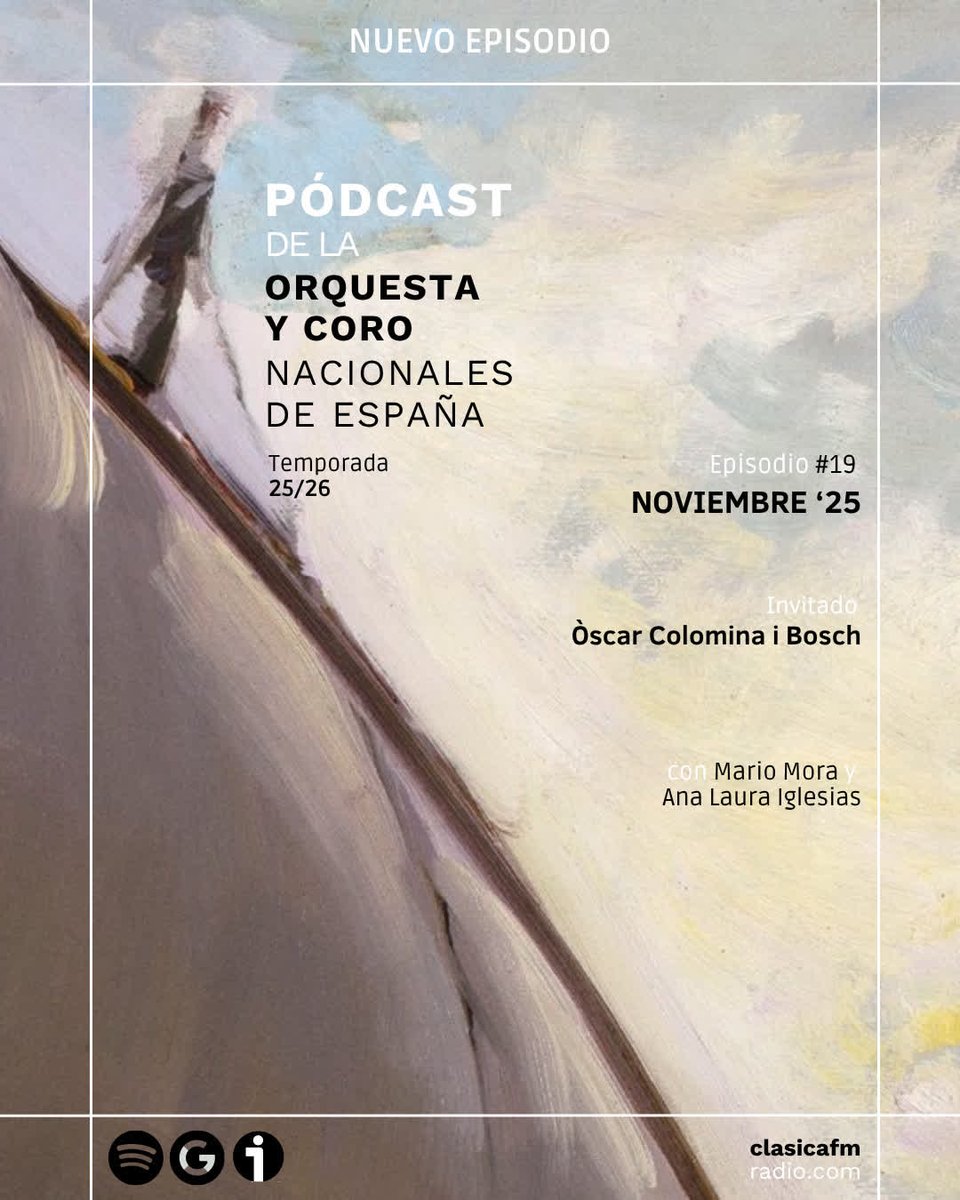 🔵Carlos Iribarren visita la <a href="/ocnesp/">Orquesta y Coro Nacionales de España</a> con una nueva oyente
🔵Titulares e información
🔵Debatimos cuál es la obra del mes: ¿la Primavera Apalache de A. Copland o el Concierto para Violín de Beethoven?
🔵Entrevista con el compositor Óscar Colomina i Bosch

🔊clasicafmradio.es/podcasts/ocne/…