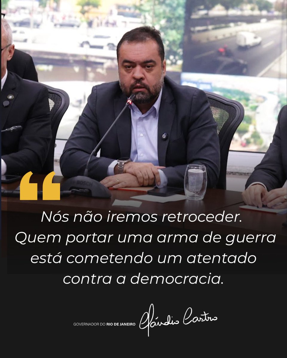 Nada fará o Rio de Janeiro recuar. Continuaremos enfrentando o crime com integração, estratégia e presença nas ruas.