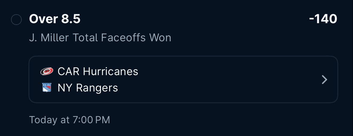 MrHockeybets22's tweet image. Best faceoff prop on the board today. 
#Banesquad #Thetable