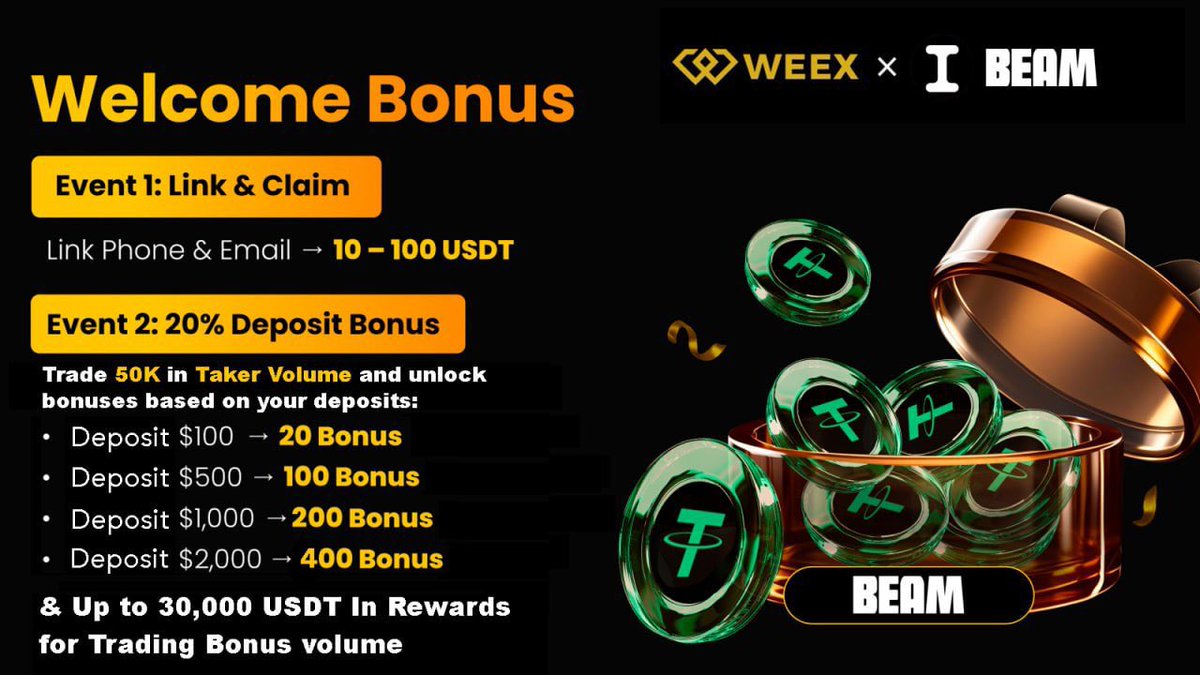 tonikt's tweet image. 🚨🚨WEEX is back!! 🚨🚨

20% DEPOSIT BONUS &amp;amp; RISK FREE TRADING !!

🔥 Keep all your profits, fees &amp;amp; losses are covered by the bonus !!
🔑 Small 50k volume required to unlock bonus… 🤔 Remember limit orders reduce fees 

Any issue please DM me, here to solve problems!

SIGN UP -…