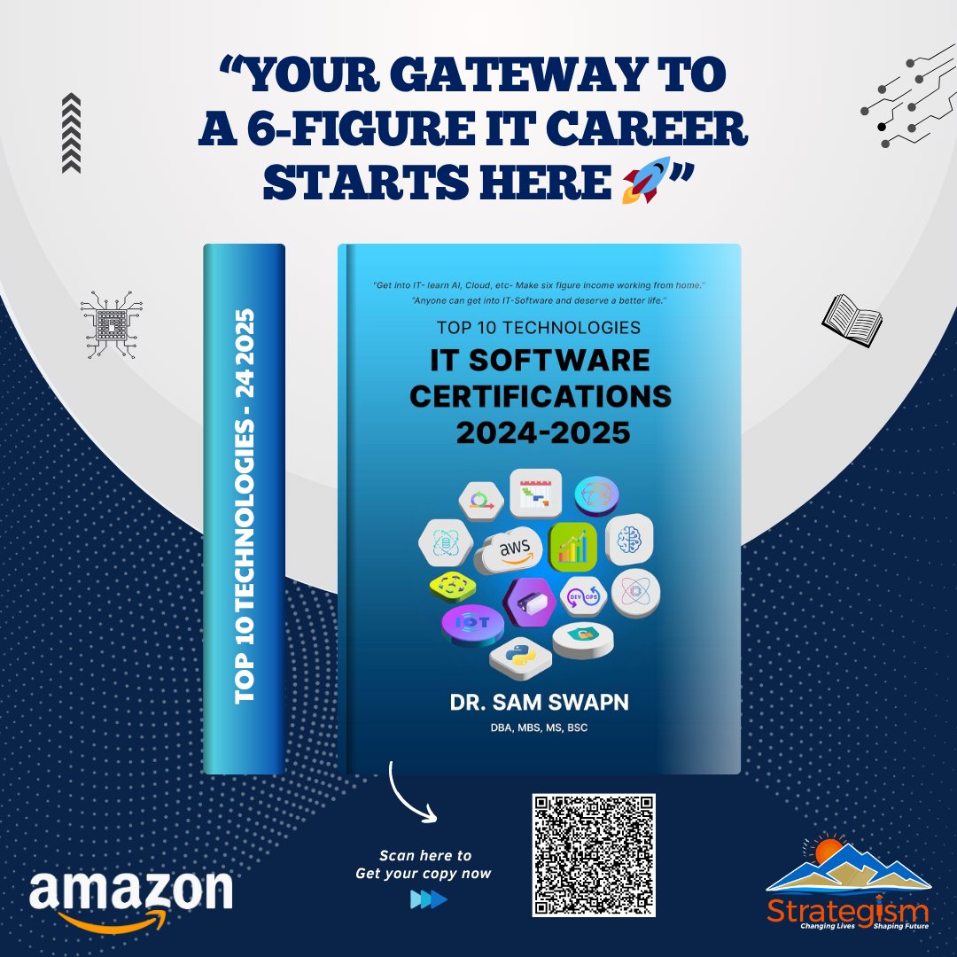 strategisminc's tweet image. Top 10 IT Software Certifications for 2024–2025 🚀

💡 Stay ahead in the tech world with the most in-demand certifications.
📘 Learn from Dr. Sam Swapn – explore AI, Cloud, Cybersecurity, and more!

Click here: tinyurl.com/2s3twr9x

:
#ITCertifications #TechCareers #Strategism