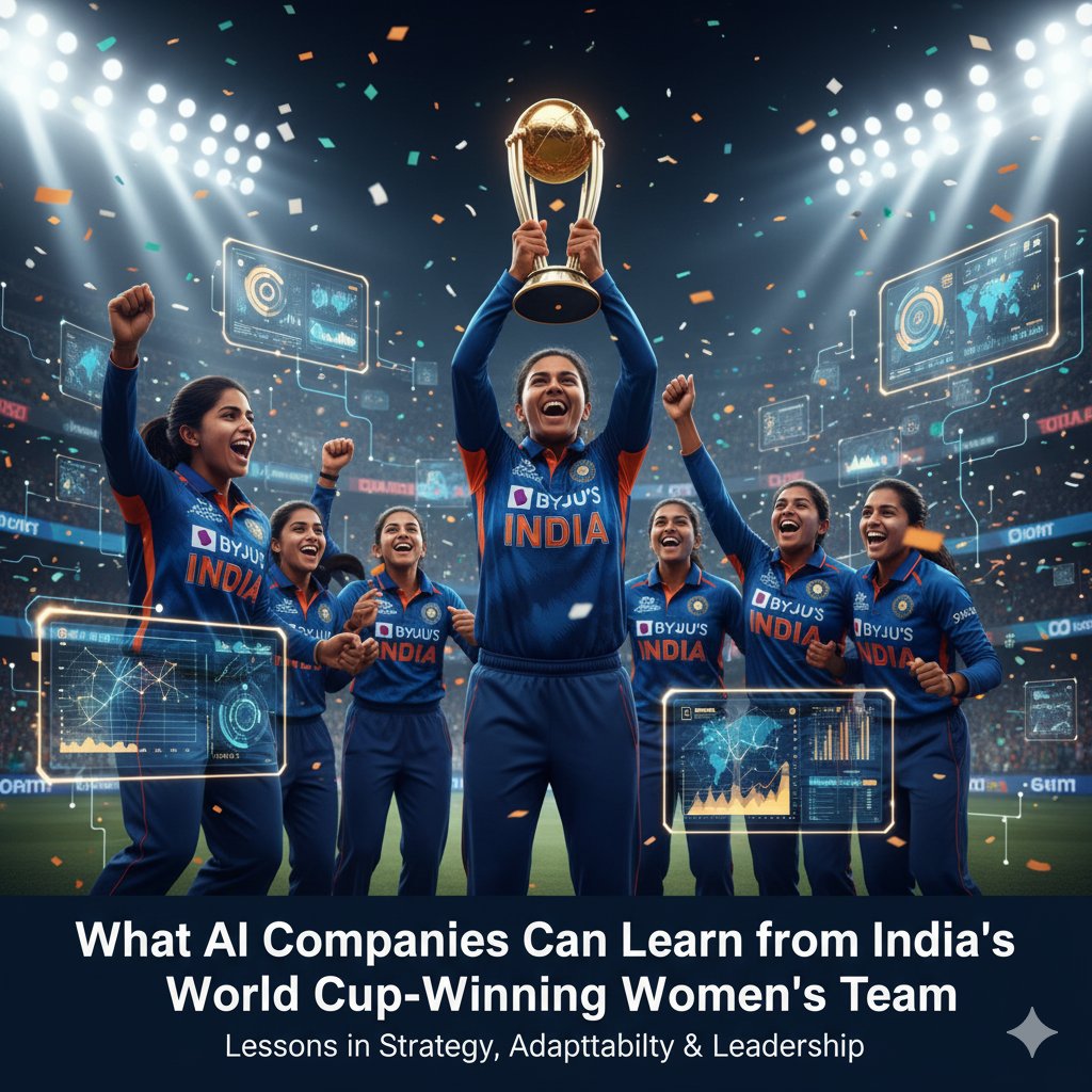 Provaantech's tweet image. What AI can learn from India’s World Cup–winning women’s team True intelligence isn’t just data — it’s strategy, adaptability, and heart.AI innovators.

Real intelligence is adaptive, inclusive, and deeply human. Full story  lnkd.in/gH-svx5d#AI #Innovation