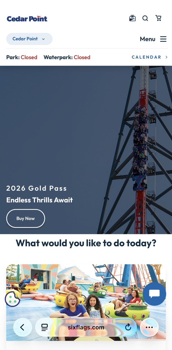 Kerneycation's tweet image. Cedar point and cedar fair websites moved over to the sixflags.com site today.