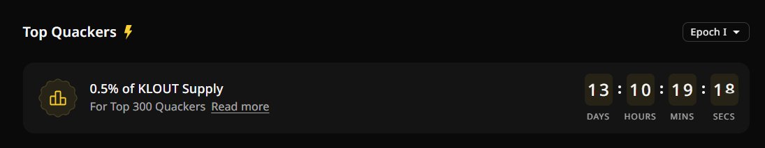 EthereumLinea's tweet image. This isn&apos;t just another crypto project. This is the Attention Exchange where X trends become ownable, stakeable markets.

@kloutgg is literally measuring your value.  The clock is ticking:13 days until $KLOUT Epoch 1 ENDS!

Quality over Volume:The loop rewards ideas that…