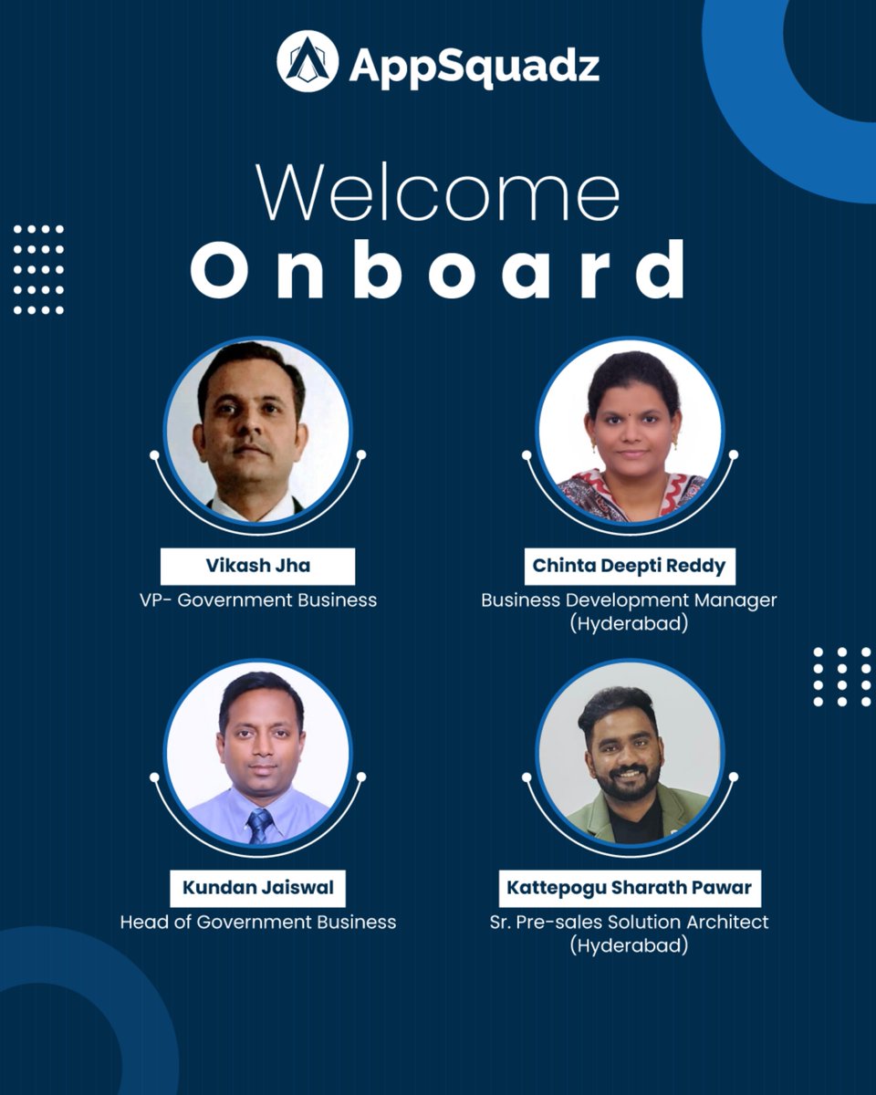 appsquadz's tweet image. A warm welcome to our new joiners at AppSquadz. We’re excited to have you be a part of our journey toward innovation, collaboration, and continued success.

#welcomeaboard #newhires #teamgrowth #techinnovation #careeropportunities #workculture #jointhesquad #innovationatwork