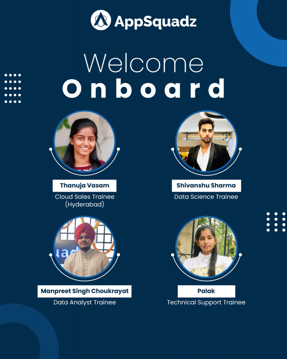 appsquadz's tweet image. A warm welcome to our new joiners at AppSquadz. We’re excited to have you be a part of our journey toward innovation, collaboration, and continued success.

#welcomeaboard #newhires #teamgrowth #techinnovation #careeropportunities #workculture #jointhesquad #innovationatwork