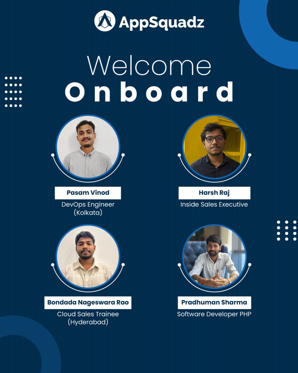 appsquadz's tweet image. A warm welcome to our new joiners at AppSquadz. We’re excited to have you be a part of our journey toward innovation, collaboration, and continued success.

#welcomeaboard #newhires #teamgrowth #techinnovation #careeropportunities #workculture #jointhesquad #innovationatwork