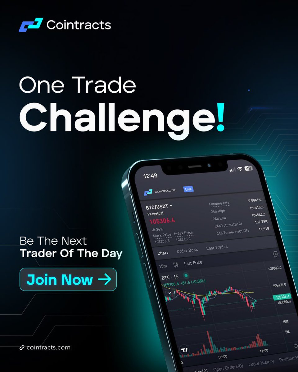cointracts's tweet photo. You Could Win $50 USDT Daily! 

Yes just by opening a trade with any Cointracts Challenge account! 

No extra steps. No forms. Just trade, share your profit, and you could be our next $50 USDT winner! 

Start trading today your next move might pay you back! https://t.co/hkhIMQbMT1
