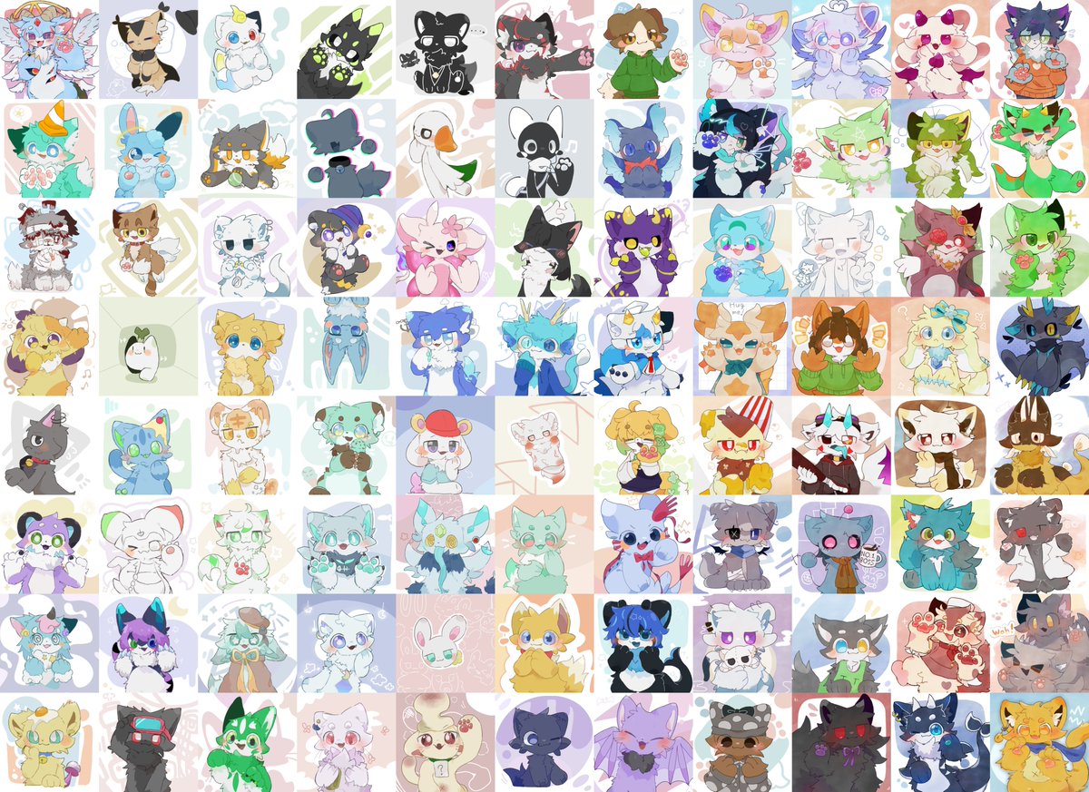 今までに描いたFAを一枚の画像にまとめてみました(順番はバラバラ)
迫力がすごい🤭