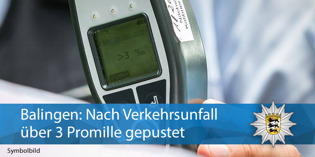 #Balingen #L442
💥🚦🚗  Ein Mann kam gestern von der Straße ab und prallte gegen eine Ampel.

🌬️ Bei der Unfallaufnahme erpustete er über 3 Promille.

💨 Führerschein 

ℹ️  presseportal.de/blaulicht/pm/1…
