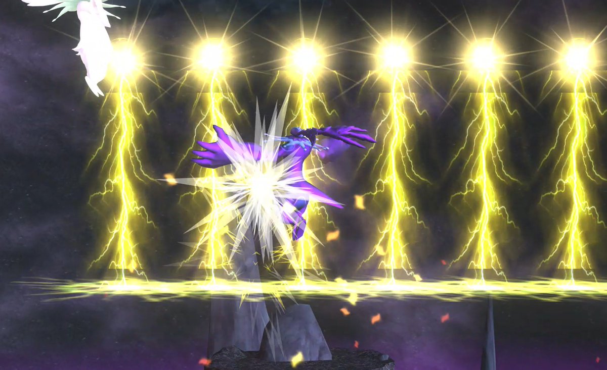 DRA_Remake's tweet image. Cherubimon is a ranger that pierces through enemy projectiles with thunderous spears, staying safe and boxing enemies in with pillars of lightning.

In ultra, their spears home in on enemies while the lightning pillars now stretch far across the map!

#projectdigimon #cherubimon