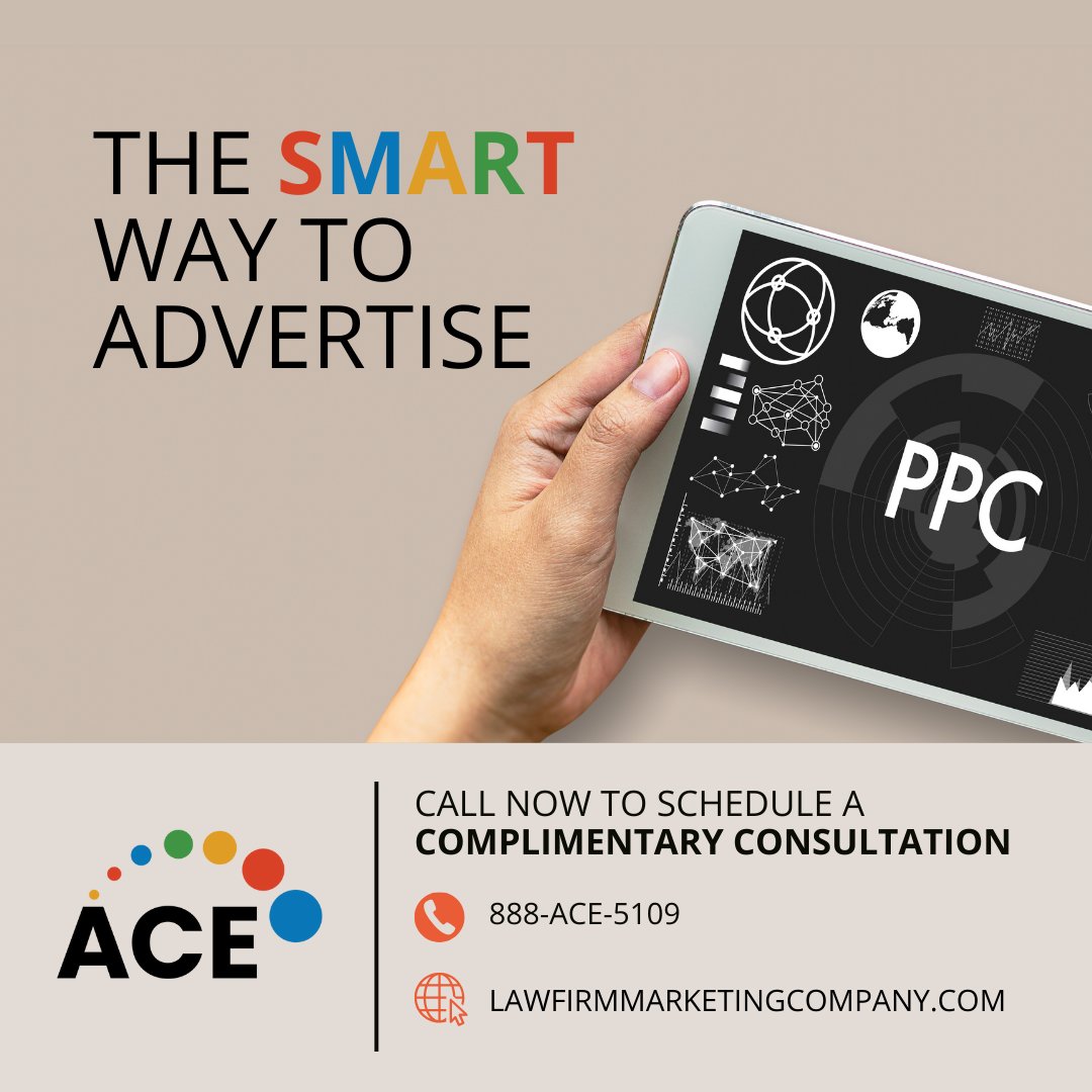 ACEMarketingPA's tweet photo. Don’t waste your ad dollars. 💰 ACE’s PPC campaigns put your law firm in front of the right clients at the right time. Call 888-ACE-5109 or visit: https://t.co/jhrOq8laez  #LegalPPC #ACE https://t.co/2Y9Bl7TEdG