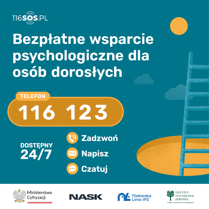 CYFRA_GOV_PL's tweet photo. 💜 Rozmowa może być początkiem zmiany. Jesteś w trudnej sytuacji życiowej? Zadzwoń: 116 123 to bezpłatna, całodobowa Poradnia Telefoniczna dla Osób w Kryzysie Emocjonalnym. 
Napisz lub czatuj – rozmowa online dostępna 24/7