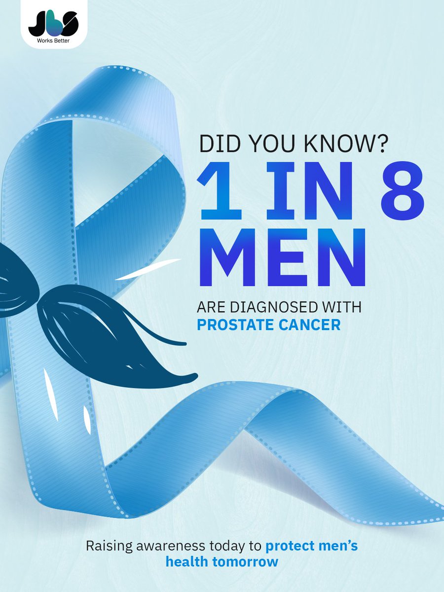 1 in 8 men are diagnosed with prostate cancer, but early detection greatly improves recovery and survival rates. Take a moment to learn, check, and encourage the men around you to prioritize their health because care today means strength tomorrow.

#JBS #ProstateCancerAwareness