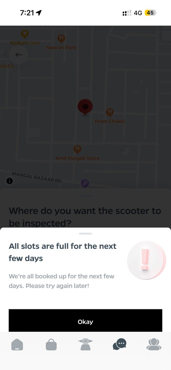 rahul_nexgi's tweet photo. @OlaElectric my Scooter is not charging, there are no slots available in your app. You sold this crap by saying you'll get doorstep service. I'm not even able to get it at your doorsteps. https://t.co/kd78aOjqno