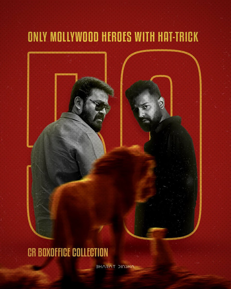 dinsha_bharat's tweet image. Actors with a hat-trick of ₹50 crore films in Mollywood!

#Mohanlal ✅
#PranavMohanlal ✅ 
End of the List!!😮‍💨