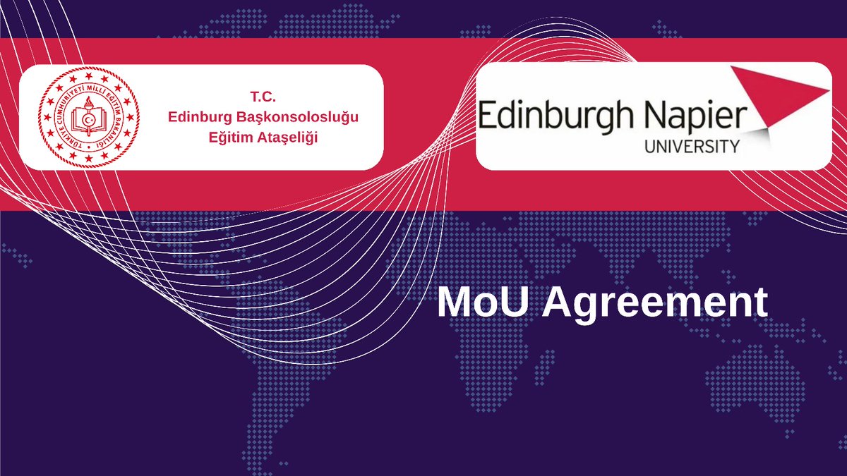 Resmi Burslu olarak yüksek lisans ve doktora eğitimine devam edecek olan bursiyerlerimizin eğitim ücretlerinde indirim yapılması hususunda <a href="/EdinburghNapier/">Edinburgh Napier University</a> ile indirim anlaşması (MoU) imzalanmıştır.
<a href="/mebyyegm/">Yükseköğretim ve Yurt Dışı Eğitim Genel Müdürlüğü</a> 
<a href="/mebabdigm/">T.C. MEB AB ve Dış İlişkiler Genel Müdürlüğü</a>