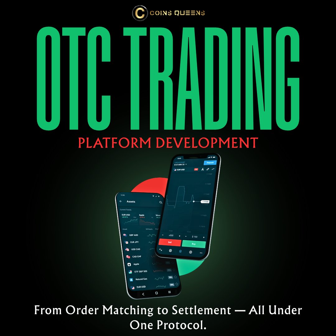 Experience smooth bulk #trading with our #OTCTradingPlatform Development, developed for institutions that require safety, accuracy, and quick settlement.

Visit &gt;
coinsqueens.com/blog/otc-tradi…

#otcplatform #otcexchange #cryptoexchange #cryptotrading #blockchain #cryptosoftware #crypto
