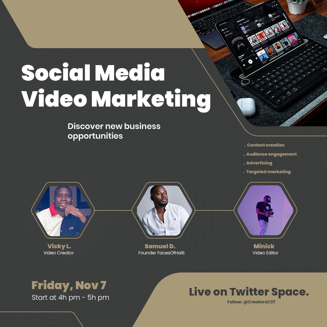 𝐒𝐨𝐜𝐢𝐚𝐥 𝐌𝐞𝐝𝐢𝐚 𝐕𝐢𝐝𝐞𝐨 𝐌𝐚𝐫𝐤𝐞𝐭𝐢𝐧𝐠.

𝐅𝐫𝐢 𝟕𝐓𝐡 𝐍𝐨𝐯 𝟐𝟎𝟐𝟓 

𝟒𝐡:𝐏𝐦 

𝐓𝐰𝐢𝐭𝐭𝐞𝐫 𝐒𝐩𝐚𝐜𝐞!

𝐅𝐨𝐥𝐥𝐨𝐰: <a href="/CreatorsC07/">𝐂𝐫𝐞𝐚𝐭𝐨𝐫𝐬 𝐂𝐨𝐧𝐧𝐞𝐜𝐭</a> 

Ig: nstagram.com/creatorsc07

Tiktok: tiktok.com/@creatorsc07

Telegram: t.me/+1BUlqaLE4QFmN…