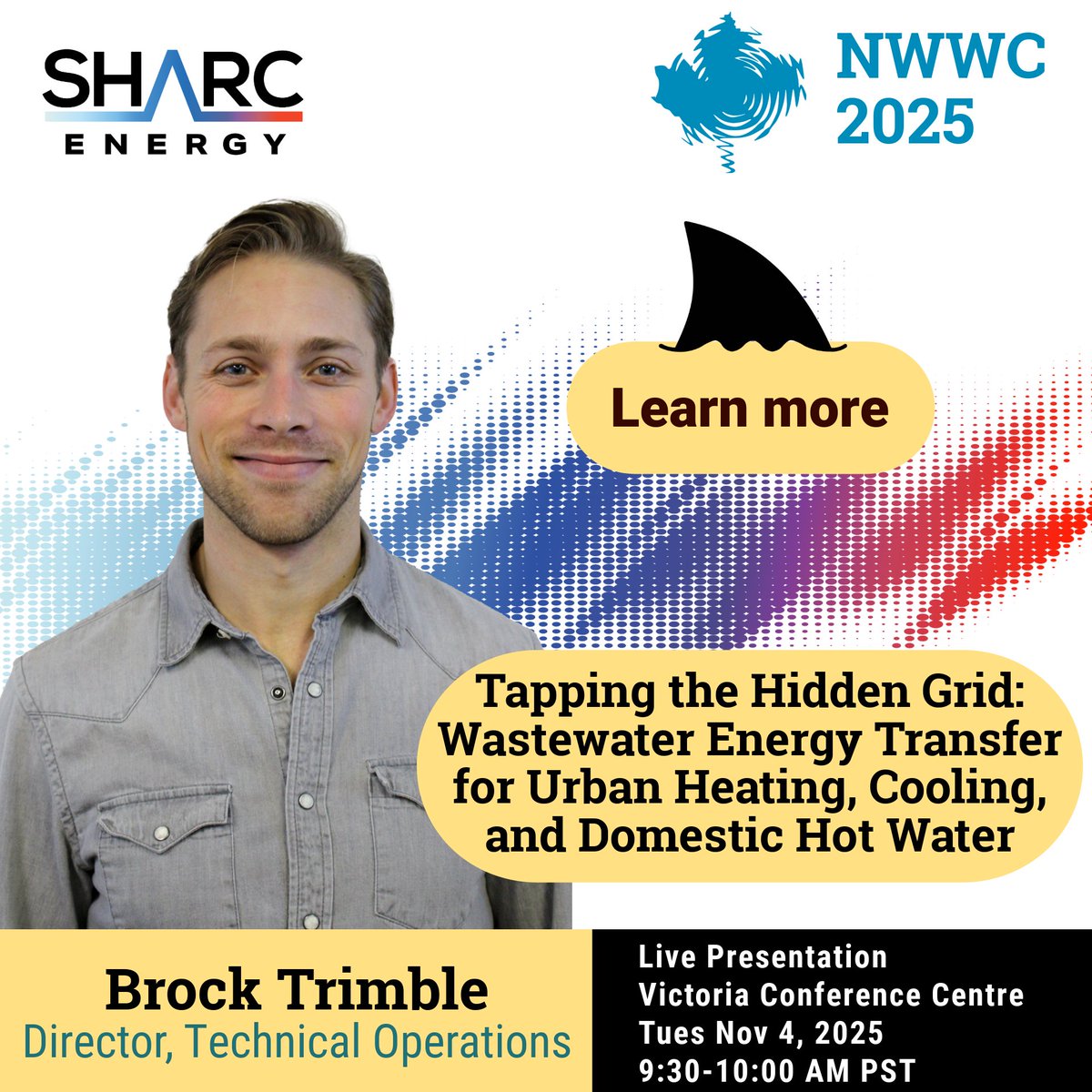 Good morning from #NWWC2025! If you’re in Victoria today, don’t miss Brock Trimble’s session: “Tapping the Hidden Grid: #WastewaterEnergy Transfer for Urban Heating, Cooling &amp; Domestic Hot Water.”

When: 9:30–10:00 AM PST, today (Nov 4)
Where: Victoria Conference Centre
