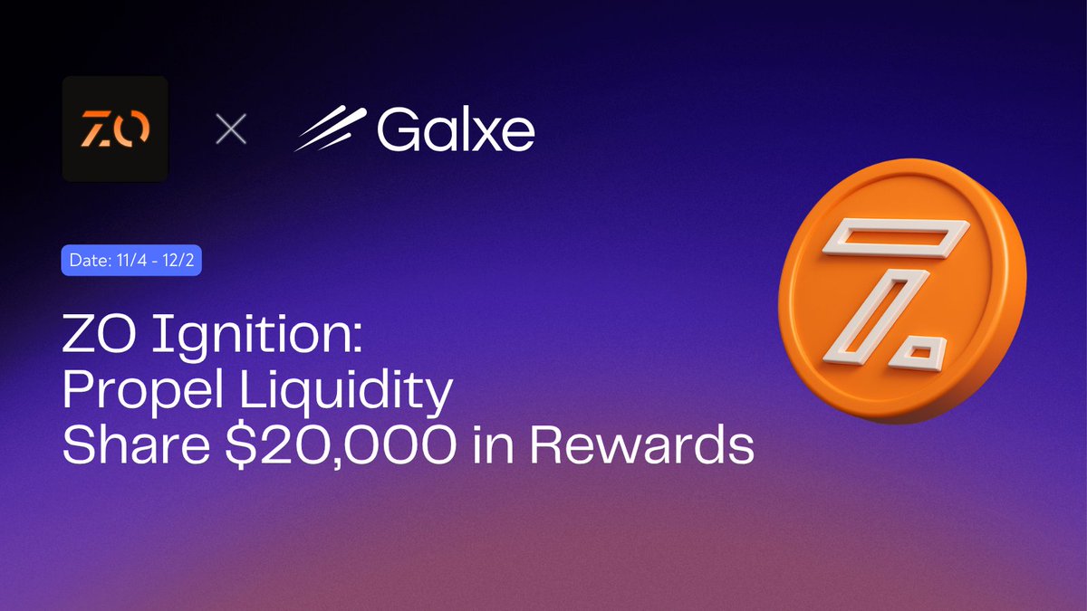 zofaiperps's tweet photo. Join #MissionStarbound with ZO Ignition on @Galxe

#ZOvember has started and we are kicking it off with #MissionStarbound.

Share $20,000 in rewards and 1,000,000 ZO Points by participating ZO Ignition Quest on #Galxe.

Start now: https://t.co/btE1A8ZzCi

Campaign Date: 11/4 - 12/2