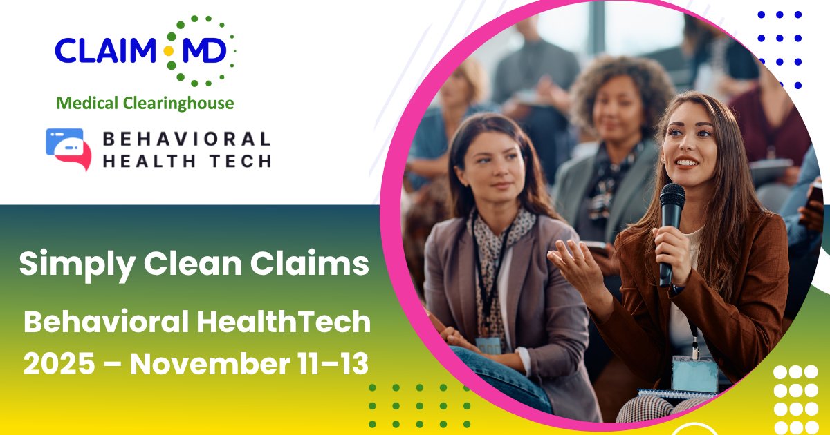 Claim.MD is a Community Sponsor of the Behavioral HealthTech Conference in San Diego.

We look forward to connecting with you at Behavioral HealthTech!

Learn more: claim.md