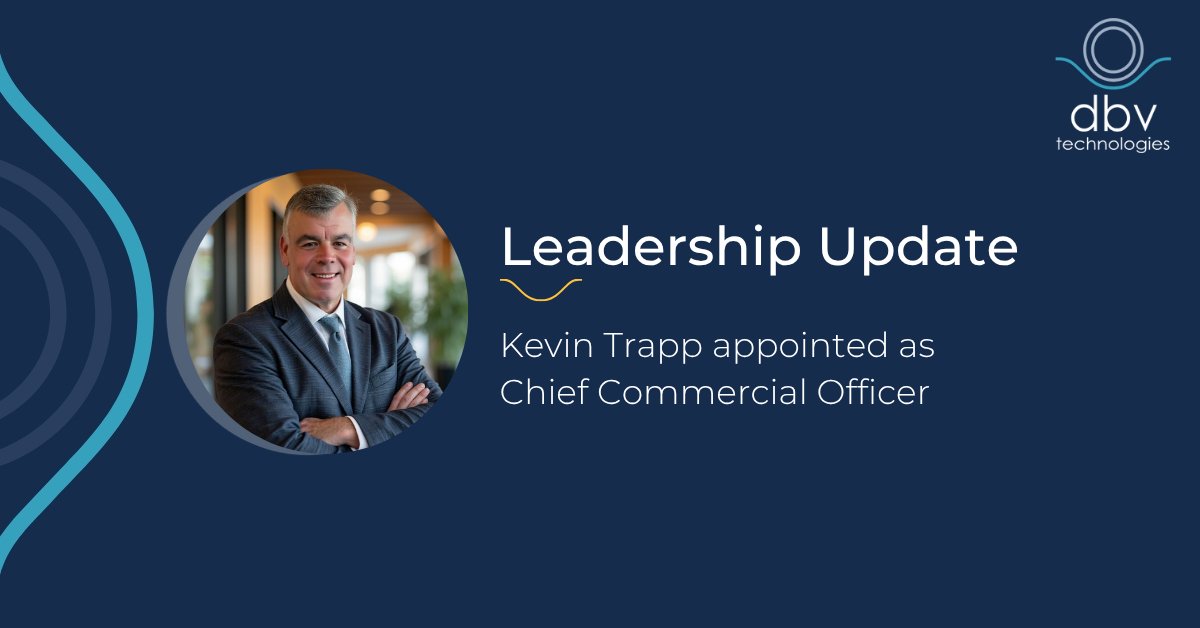 Welcome Kevin Trapp, our Chief Commercial Officer! In his new role, Kevin will lead all aspects of DBV’s global commercial strategy and execution, supporting the company’s mission to advance innovative solutions for the food allergy community. 

Learn more about Kevin here: