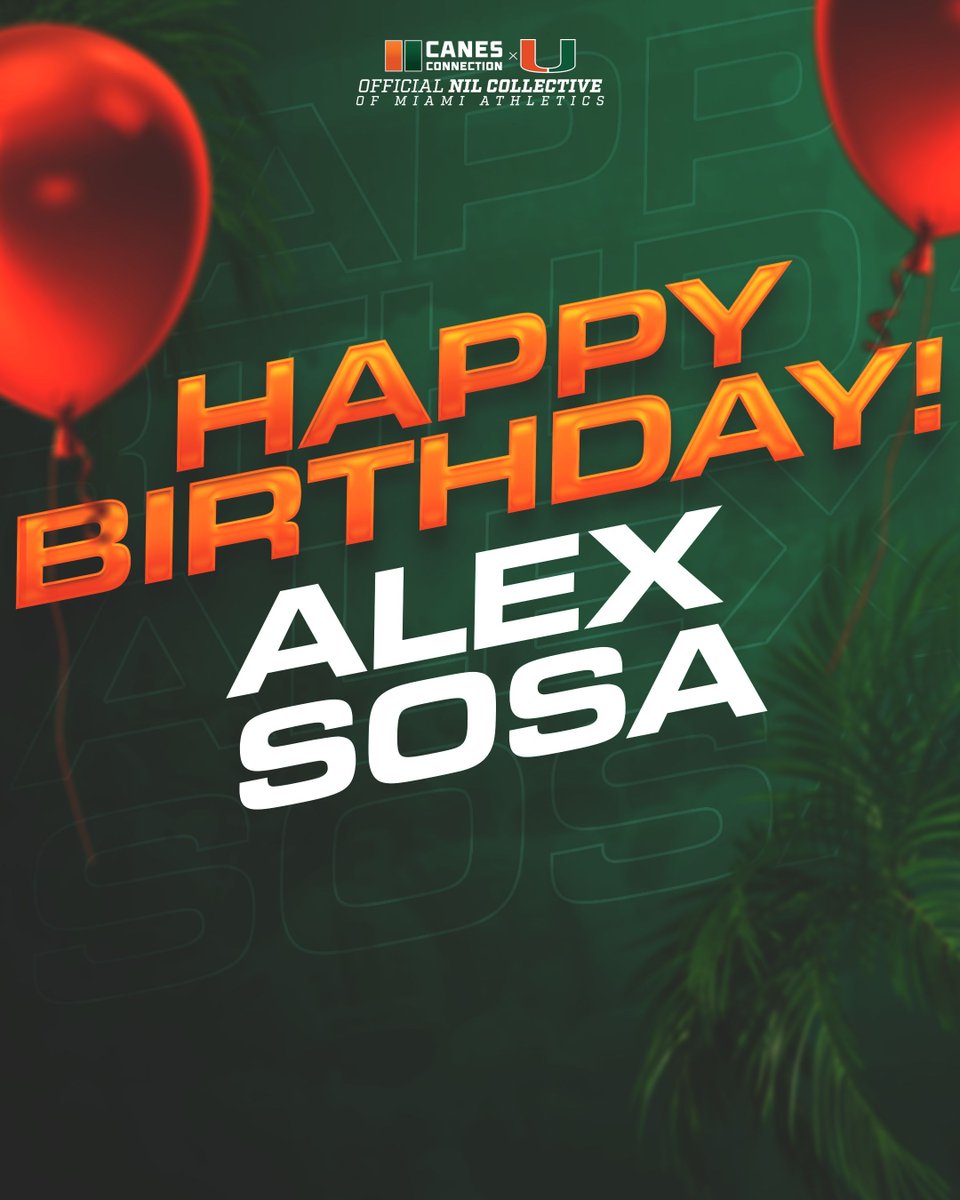 CanesConnection's tweet image. Happy Birthday, Alex! 

We’re proud to have you in the Canes Connection family and can’t wait to see everything you accomplish this year on and off the field.

Drop a comment to help us wish him a great one! 🙌🏻

#CanesConnection #HappyBirthday #HBD #GoCanes #MiamiHurricanes…