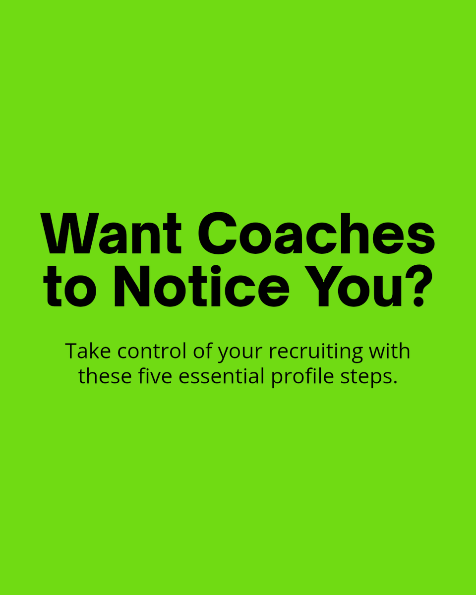Get noticed by college coaches with a standout athletic profile! 5 steps: assess stats, craft bio, include film, show values, update regularly. Stand out from the crowd and get on coaches' radars. collegeboundathletics.org #CollegeBound #CollegeBoundAthletics #BeElite