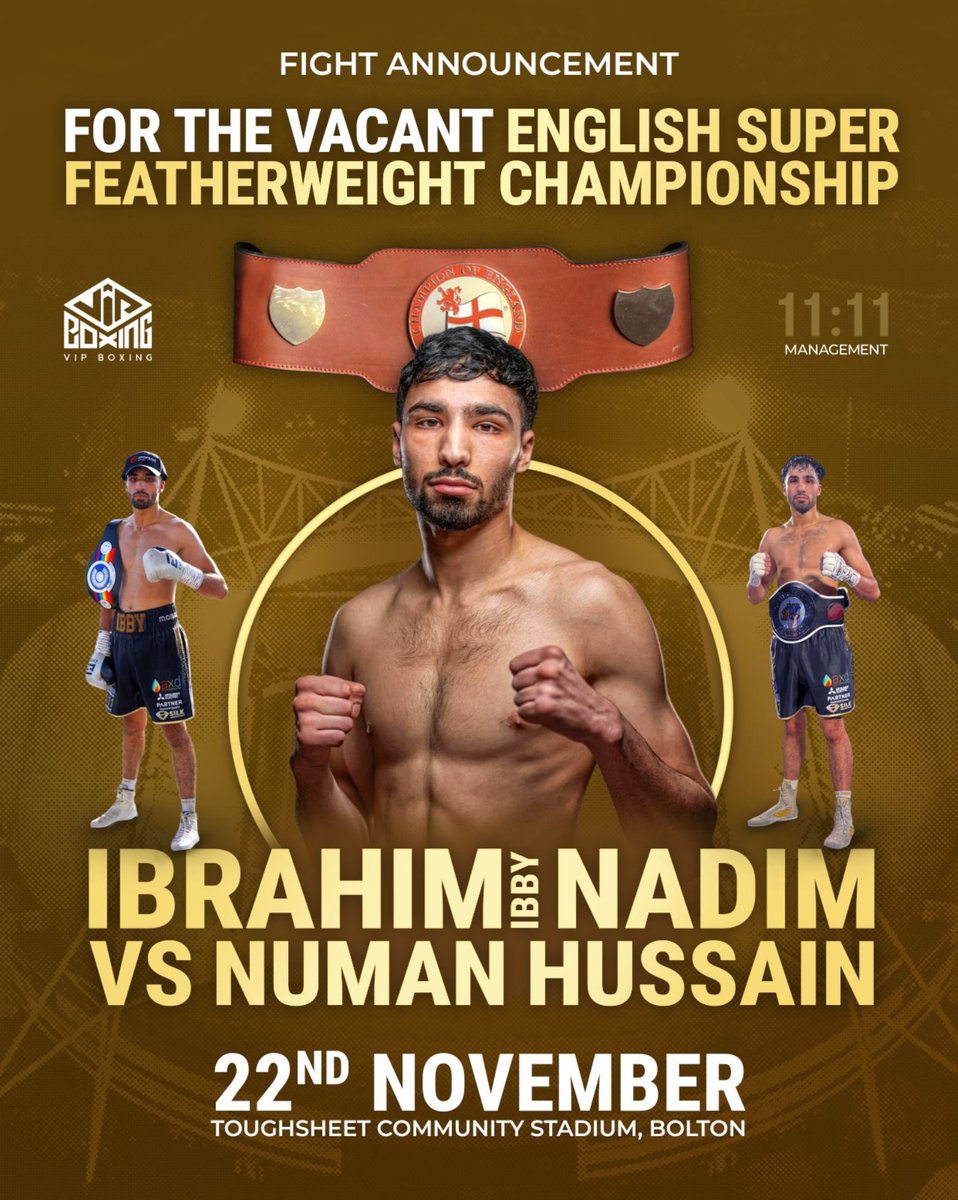 Two weeks to go <a href="/ibrahimnadim8/">ibrahim nadim</a> fights for the English Super Featherweight Championship

<a href="/SteveWoodVIP/">Steve Wood</a> <a href="/vipboxing/">VIPboxing</a> 
11:11 Management