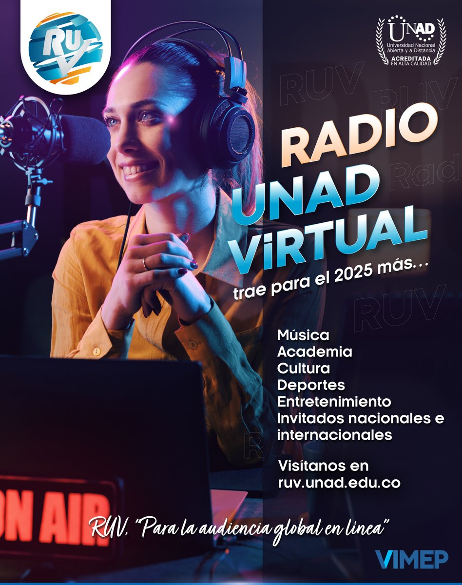 Radio UNAD Virtual, tu emisora Universitaria, con la mejor programación Audio en vivo ruv.unad.edu.co/ruvwp/