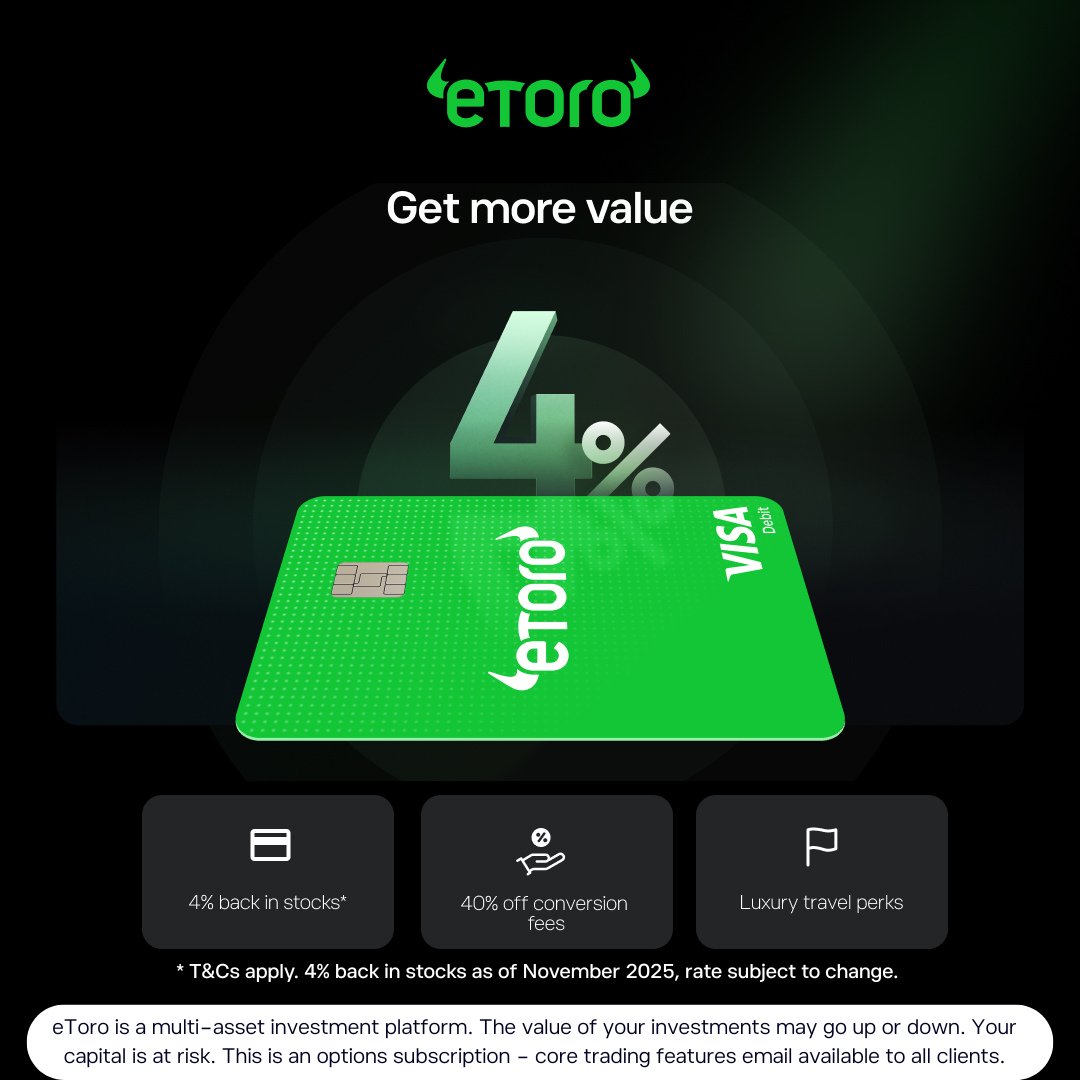eToro's tweet photo. Elevate your investing experience with eToro Club. 

Subscribe now to unlock premium perks. 

Swipe to find out more. 👇
