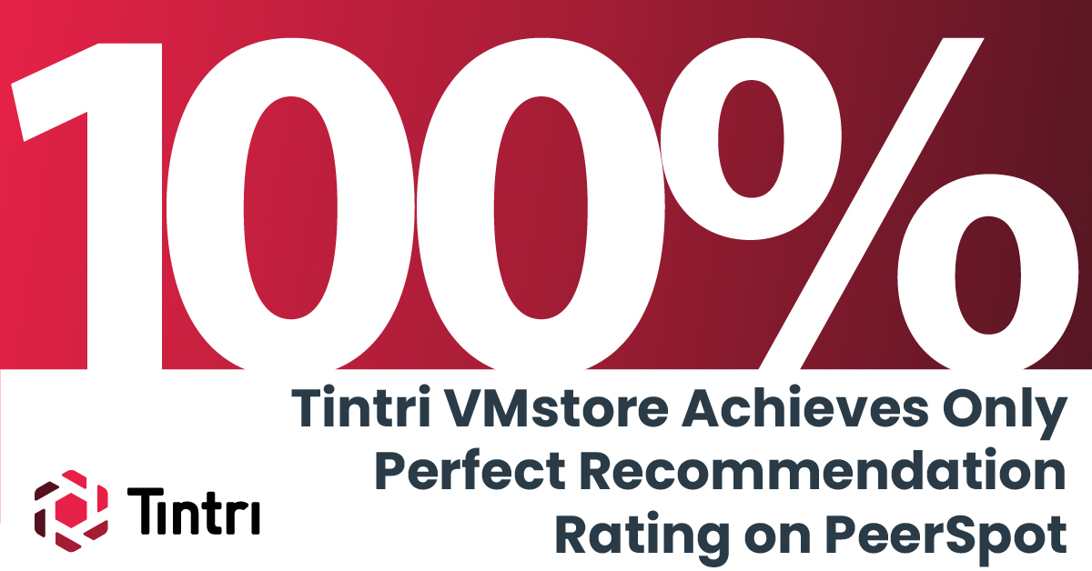Tintri VMstore achieved the only perfect customer recommend rating amongst all its competitors, including Pure Storage, Nutanix, NetApp, Dell/EMC and HPE.
VMstore has a loyal customer base based on its performance and value to IT teams. See how we compare! bit.ly/48V5p5E