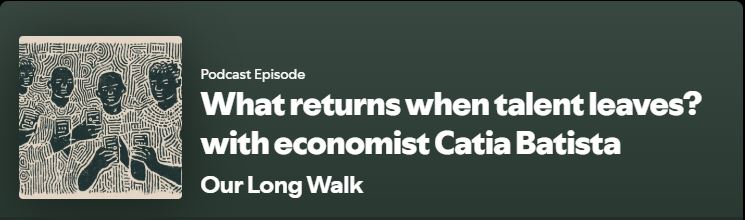 🎧New Podcast Feature!

@NOVAFRICA <a href="/NovaSBE/">NovaSBE</a> Scientific Director, Prof. <a href="/cbatista_econ/">Catia Batista</a>,  joins "Our Long Walk" to discuss migration, remittances, financial inclusion &amp; structural change - and even an AI-generated song summarizing her findings! 

Listen here:open.spotify.com/episode/4jObko…