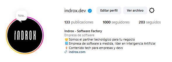 IndroxDev's tweet photo. ¡Llegamos a los 1000 seguidores en #Instagram!🥳

¿Ya nos sigues?👇
https://t.co/z6qlDWfsFn

#EmpresadeSoftware #Indrox https://t.co/Rc4DjKWocs