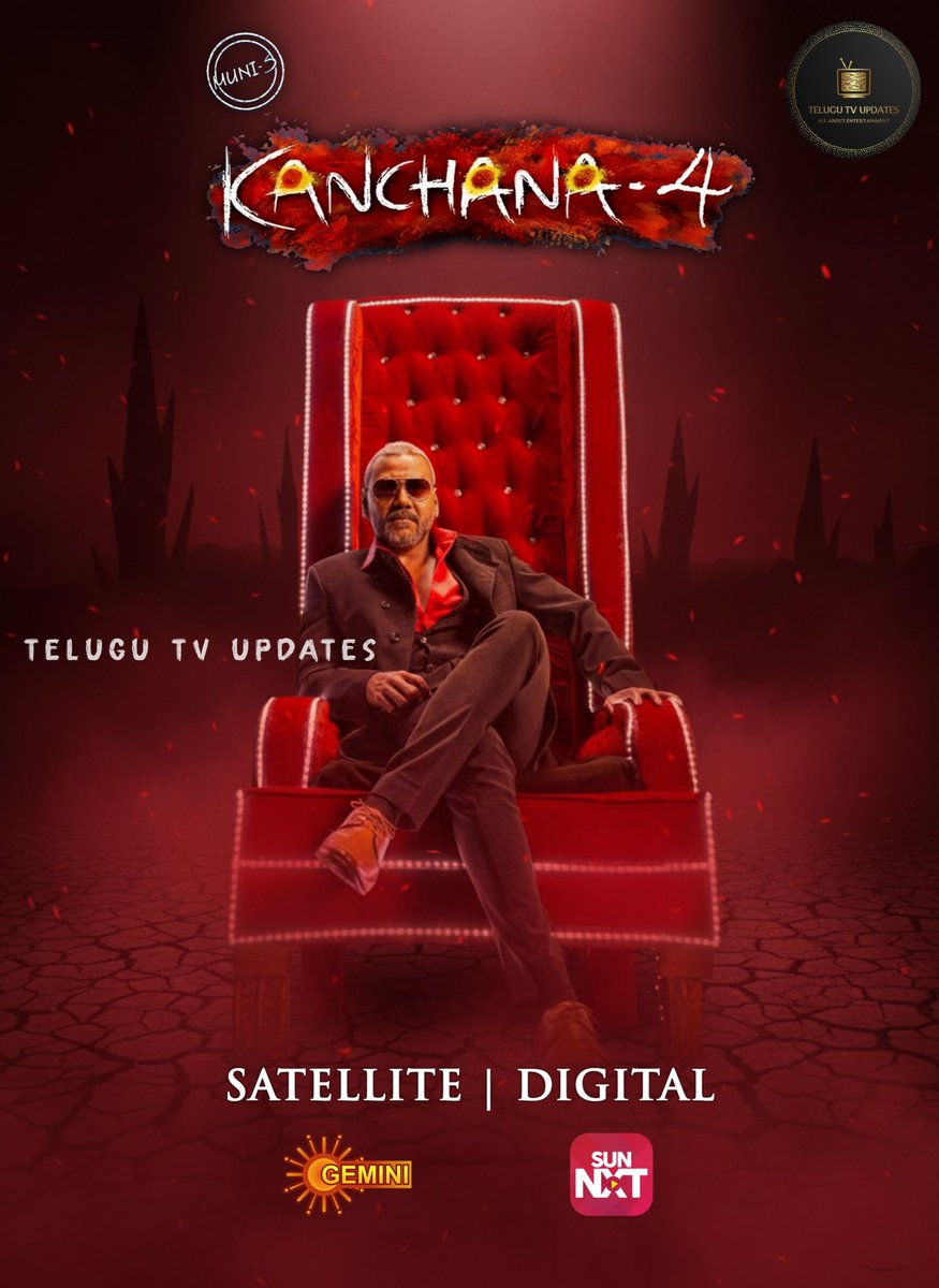 telugutvupdts's tweet photo. As per several media sources

#Kanchana4 satellite &amp; digital rights acquired by #GeminiTV &amp; #SunNXT

#RaghavaLawrence #PoojaHegde #SunTVNetwork https://t.co/NArNDPQlar