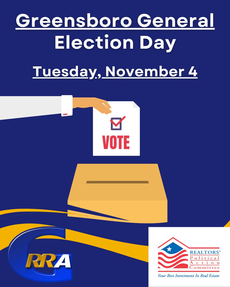 It's ELECTION DAY!!😄👏🗳🇺🇸

If you haven't voted in the Greensboro General Election yet, today is your ‼️LAST‼️ day to do so!👀

We are voting to elect a new Mayor, a City Council At-Large representative, plus five District reps.🏛

#MunicipalElections #GreensboroNC