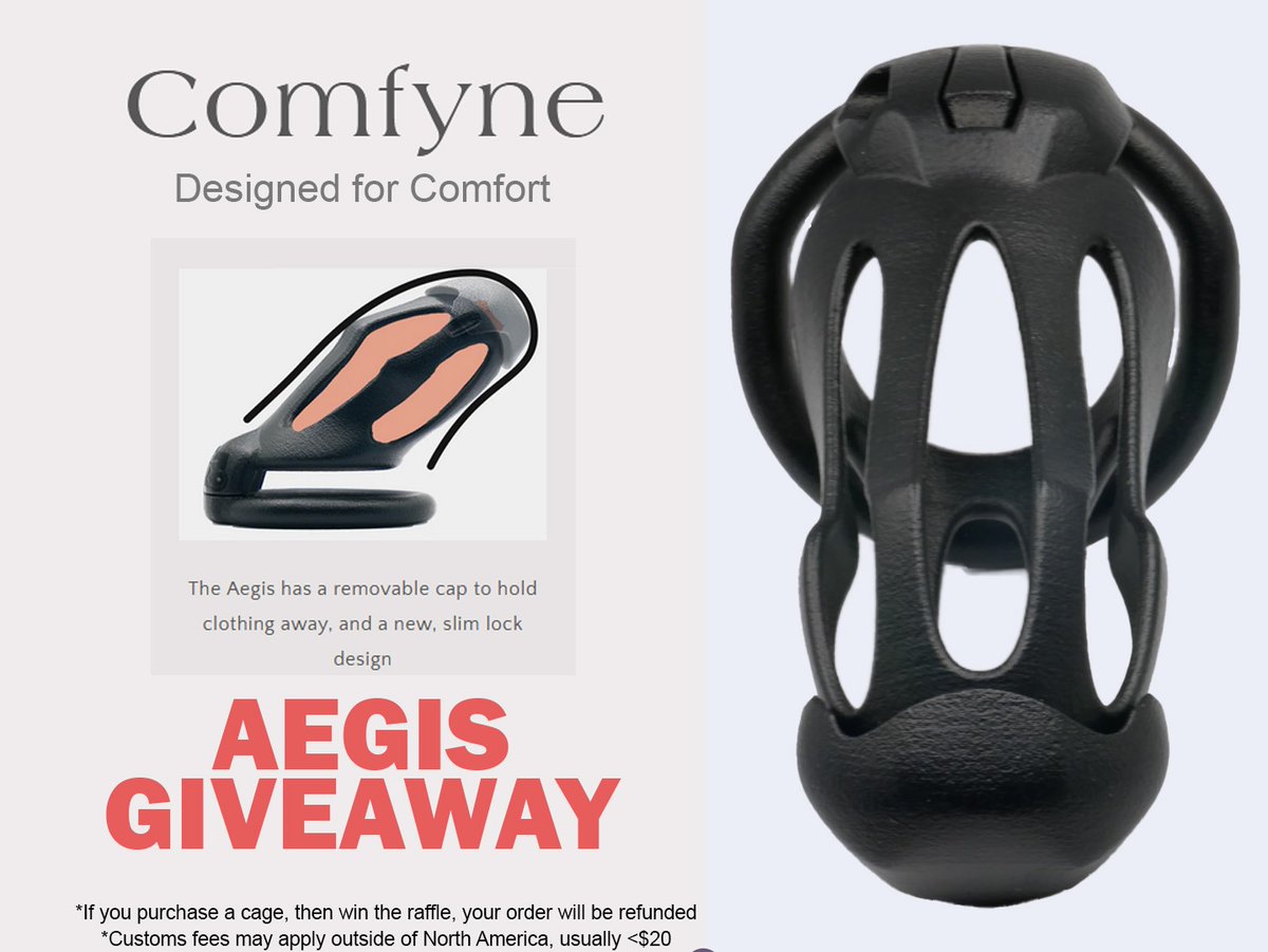 Locktober's over, are you participating in NNN?

We're running our giveaway for November!

To enter, just 
💌 Follow <a href="/comfyne/">Comfyne</a>
🔄 Like and retweet this post ​

We design elegant, comfortable cages, with uncut folk in mind

Ends November 30th