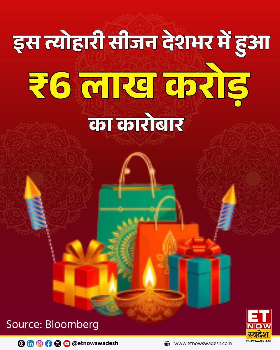 ETNowSwadesh's tweet image. त्योहारी सीजन का हीरो बना सरकार का GST रिफॉर्म, देशभर में हुआ ₹6 लाख करोड़ का कारोबार

#FestiveSeason #GSTReforms #Shopping