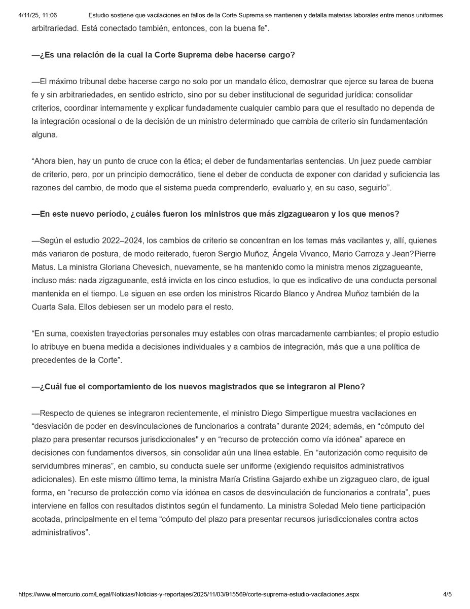 Comparto reportaje completo sobre el último estudio de vacilaciones, publicado en El Mercurio Legal.