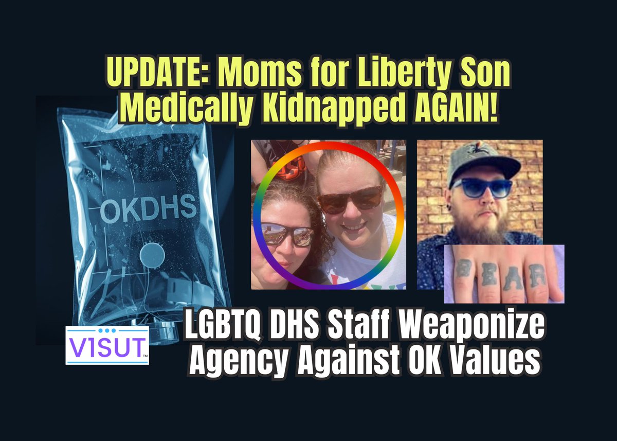 LGBTQ activists weaponize OKDHS. AGAIN medically kidnap Moms for Liberty son. Now in permanent custody! Please SHARE. Latest info at: v1sut.substack.com/p/update-moms-…
<a href="/MarvenGoodman/">Marven Goodman</a> <a href="/jwmurphey/">Jason W. Murphey</a> <a href="/Moms4Liberty/">Moms for Liberty</a> <a href="/OklahomaDOGE/">Oklahoma D.O.G.E.</a> <a href="/TheOklahomaLion/">The Oklahoma Lion</a> <a href="/JakeMerrick4Gov/">Jake Merrick</a> <a href="/shanejett/">Shane David Jett</a> <a href="/MollyJenki14350/">Molly Jenkins</a>