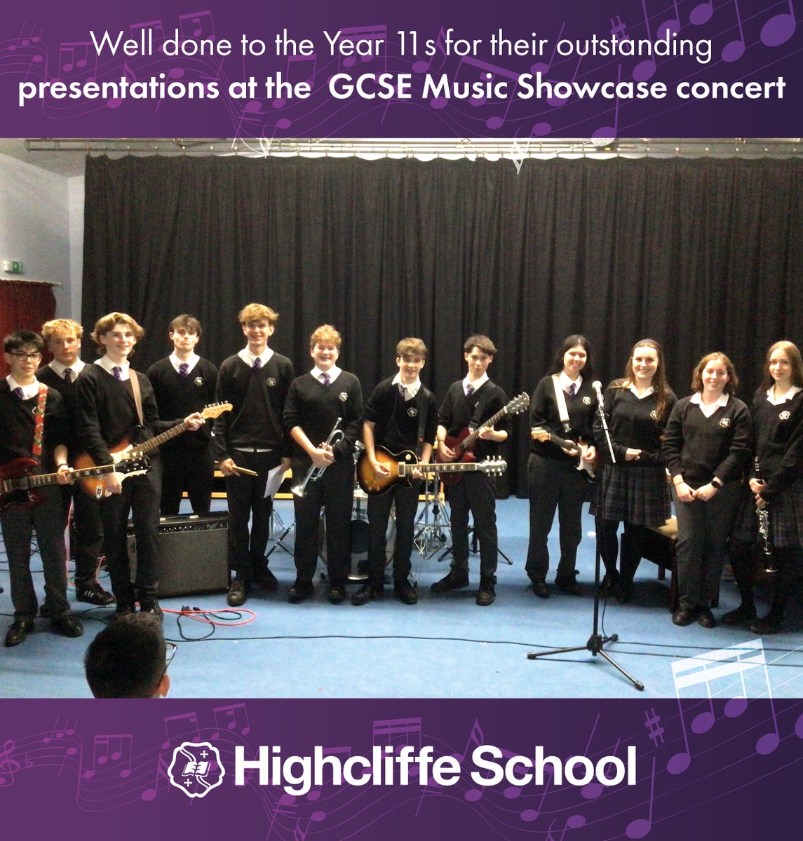 Well done to the Year 11s for their outstanding presentations at the  GCSE Music Showcase concert. Amazing to see how our musicians have matured into such excellent performers – a very enjoyable evening for all!   

<a href="/HighcliffeMusic/">Highcliffe Music</a>