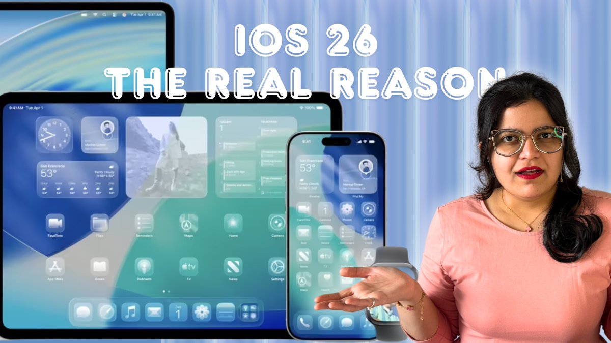 AishwaryaTech3's tweet image. The REAL Reason Behind iOS 26 Liquid Glass! (Apple’s Future Revealed)
Watch Full Video to Know More! 
youtu.be/_k_laT2kZn8